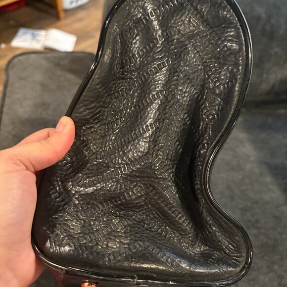 Ted Baker black chevron print bowler bag purse - Picture 6 of 8